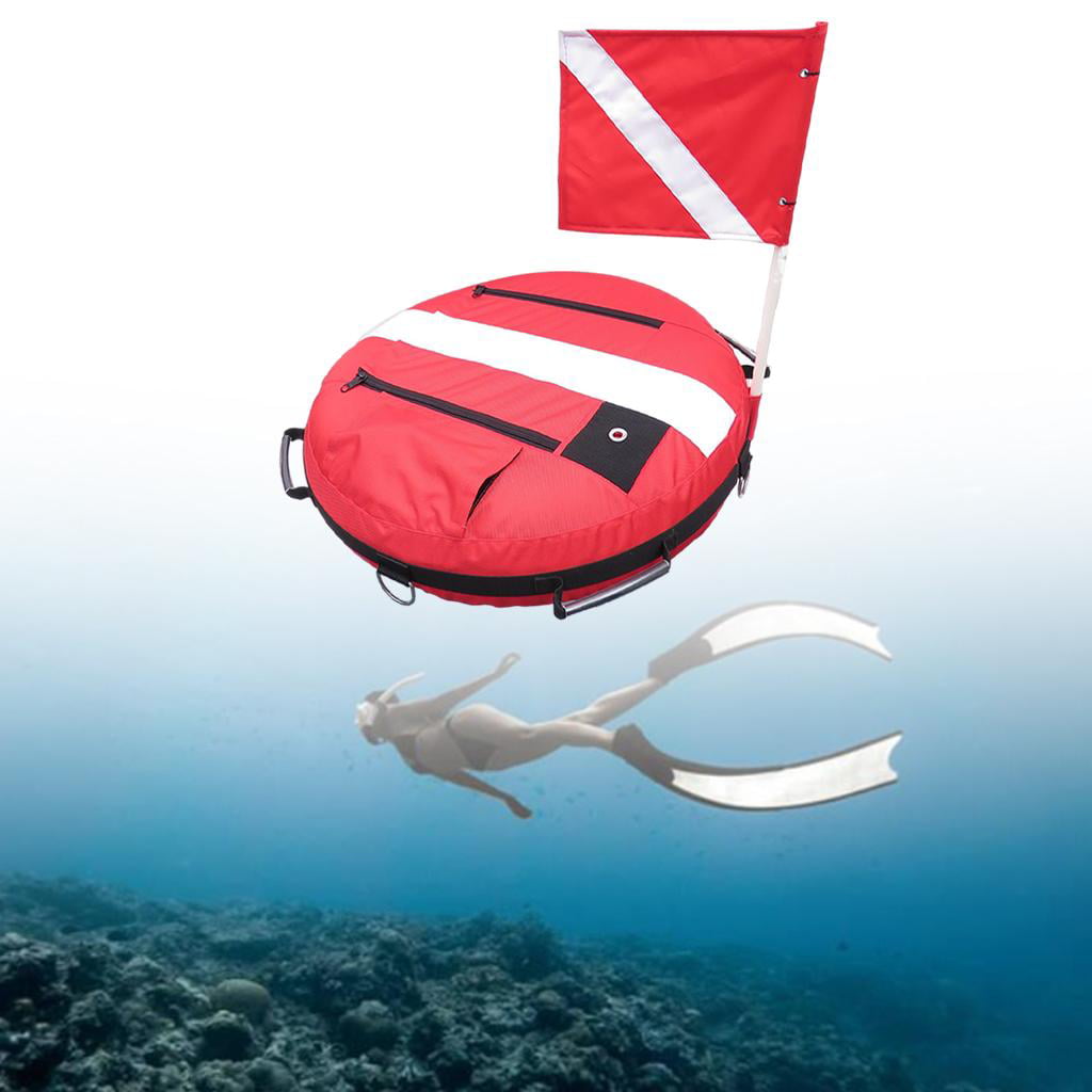 Red&White Scuba Flag Safety Signal Marker for Diving Snorkeling Underwater Sport 
