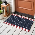 thumbnail image 4 of Rectangle Rug 2x3Ft, Independence Day Patriotic Stars on Blue Soft Non-Slip Washable Felt Carpet Pad, Red White Stripes Border Area Rugs for Living Room Bedroom Kids Room, 4 of 9