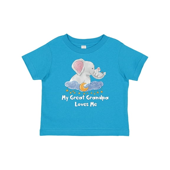 Inktastic My Great Grandpa Loves Me Cute Elephants Clouds Moon Stars Boys or Girls Baby T-Shirt