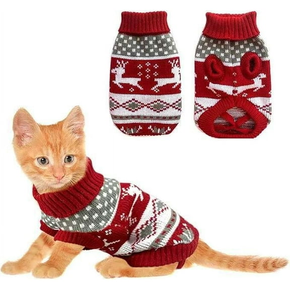 Dog Christmas Sweaters Pet Winter Knitwear Xmas Clothes Classic Warm Coats Reindeer Snowflake Argyle Sweater for Kitty Puppy