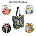 thumbnail image 7 of FORMRS Womens Canvas Tote Bag with Zipper Inner Pocket Shoulder Handbag, Brown Mystical Owls, 7 of 7