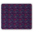 thumbnail image 1 of Asian Leaves Mouse Pad, Bamboo and Flowers Oriental Art Inspirations on Dark Indigo Toned Background, Rectangle Non-Slip Rubber Mousepad, Multicolor, by Ambesonne, 1 of 2