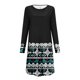 thumbnail image 4 of Vestido de pachwork estampado suelto con cuello redondo de manga larga informal para mujer a la moda Pompotops hdfakjf1389, 4 of 5