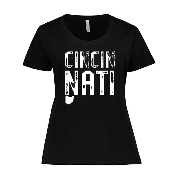 Inktastic Cincinnati, Ohio Distressed Font Women's Plus Size T-Shirt