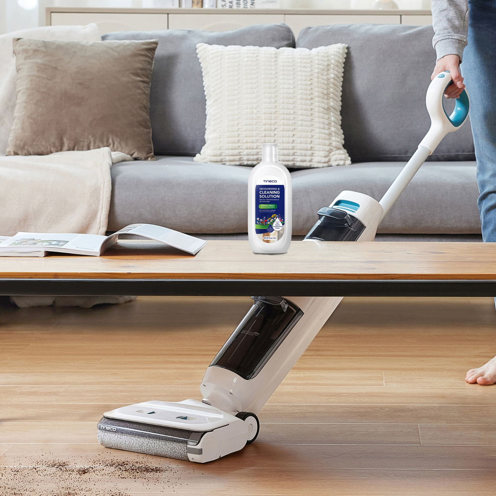 Tineco Multi-Surface Cleaning Solution, Spring Fresh, For All Hard Floors, Odor Eliminator & Pet Stain Removal, Best Paired with Tineco Machines, 33.8 Ounces