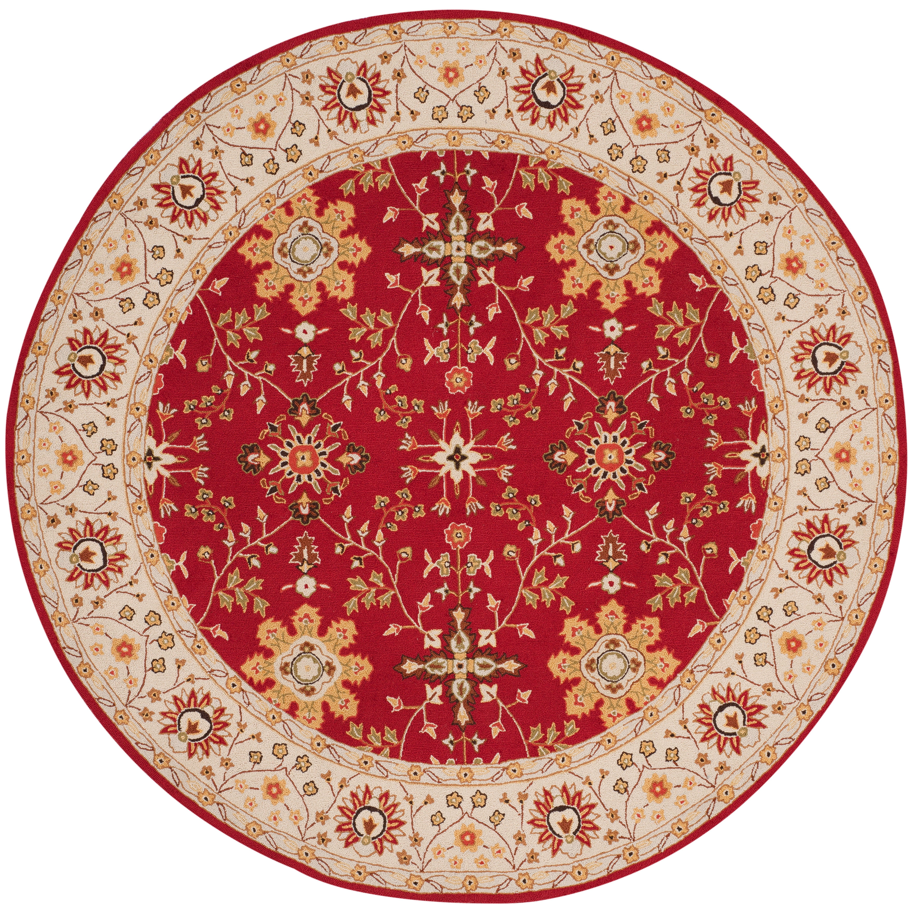 Safavieh Easy Care Alban Oriental Area Rug, Red/Ivory, 8' x 8' Round