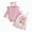 R001-Pink, variant on NOLDARES Baby Girl Clothes Fall Winter Outfits Cute Print Infant Romper Suspender Skirt with Headband 3pc Set 0-24 Months(Red,3-6 M)