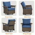 thumbnail image 4 of PARKWELL Outdoor Swivel Gliders Set of 2,Patio 360-Degree Swivel Rocker Lounge Chair with Cushion,Wicker Bistro Furniture Set,Navy, 4 of 8