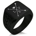 thumbnail image 1 of Stainless Steel Heart Love Arrow Compass Geometric Pattern Biker Style Polished Ring, 1 of 1