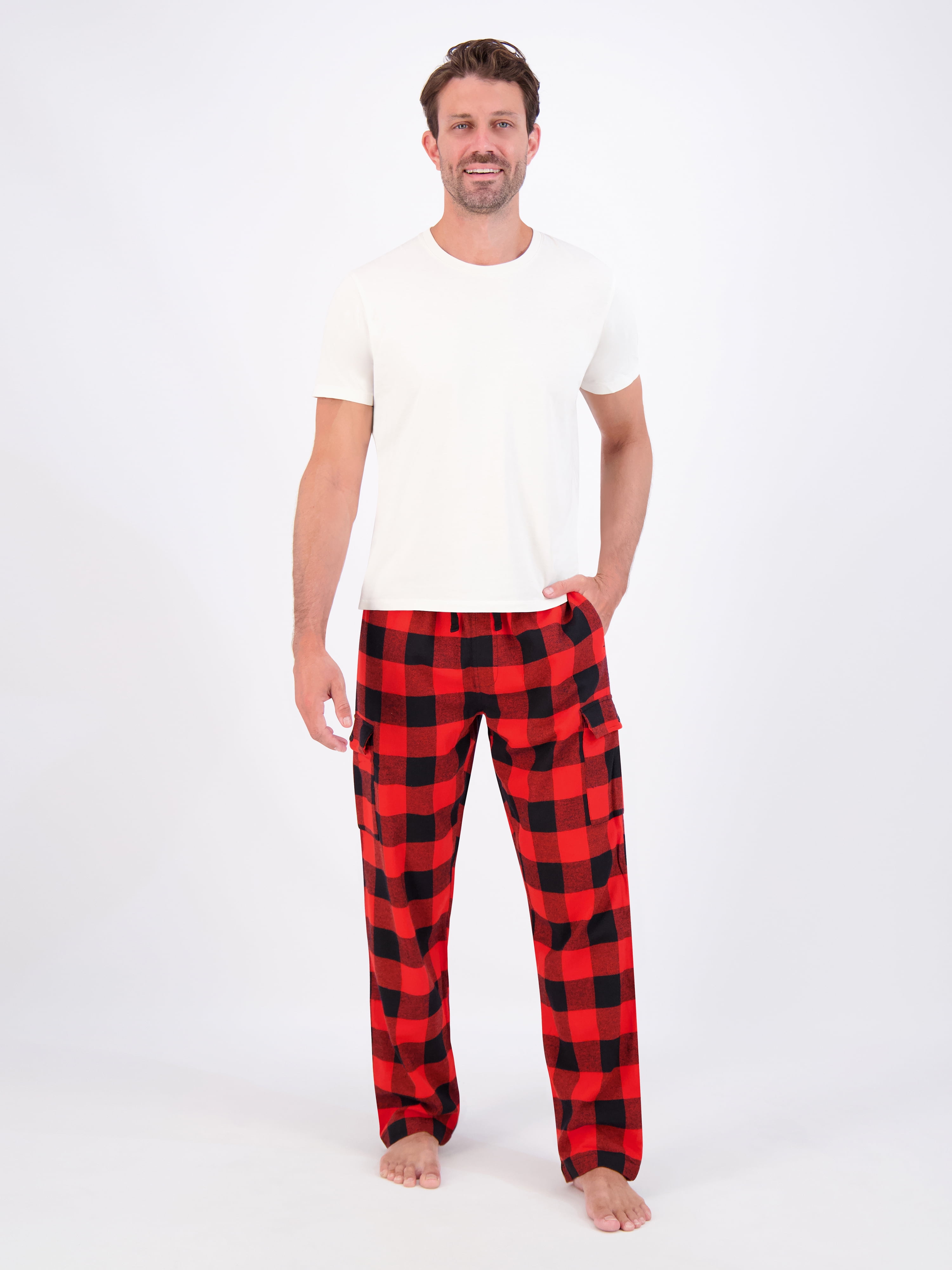 Hanes Men's Flannel Lounge Pajama Pants with Cargo Pockets, Sizes S-XL