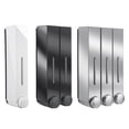 thumbnail image 2 of 420Ml Soap Dispenser Wall Mounted Bathroom Shampoo Container Soap and Gel Dispenser Family Hotel Manual Shower Gel Shampoo Box (Black Double), 2 of 7