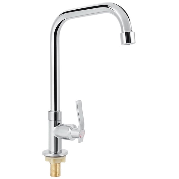 BIMZUC Modern 1/2" Single‑Handle Kitchen Faucet – Brass & Stainless Steel, Chrome Finish, 360° Rotating Handle, Ideal for Fruit, Veg & Dish Washing