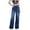 Blue, variant on QURATI Women's High Waisted Wide Leg Jeans Washed Loose Fit Denim Trousers Womens Bottoms Blue L