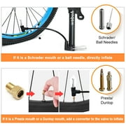 Audew 160 PSI Bike Floor Pump, Air Pump for Bike with Ball Needle Kit, Portable Air Pump for Balls, Toys, Basketball, Black