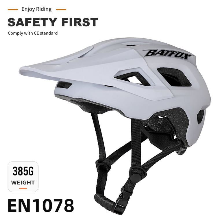 BATFOX MTB Mountain Adult Youth Bike Helmet for Men Women CPSC/NTA  Certified,Lightweight,Adjustable for E-Bike,Trail,CyclingM,White) -  Walmart.com