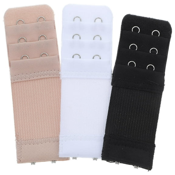 PBPBOX 6Pcs Women's Brassiere Extender Bra Extension Buckle Polyester Straps for Weight Gaining Black