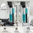 thumbnail image 3 of Teal Black and Grey Window Curtain Turquoise Aqua Gray Silver White Geometric Abstract Simple Art Living Room Bedroom Window Drapes Treatment Fabric 1 Pair Home Decor, 42" W x 84" L, Modern, 3 of 6