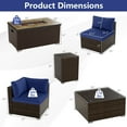 thumbnail image 3 of Costway Ensemble de Mobilier d'Extérieur 7 Pcs avec Table à Foyer de 32 Pouces et Cache-Réservoir de Propane Bleu Marine, 3 of 10