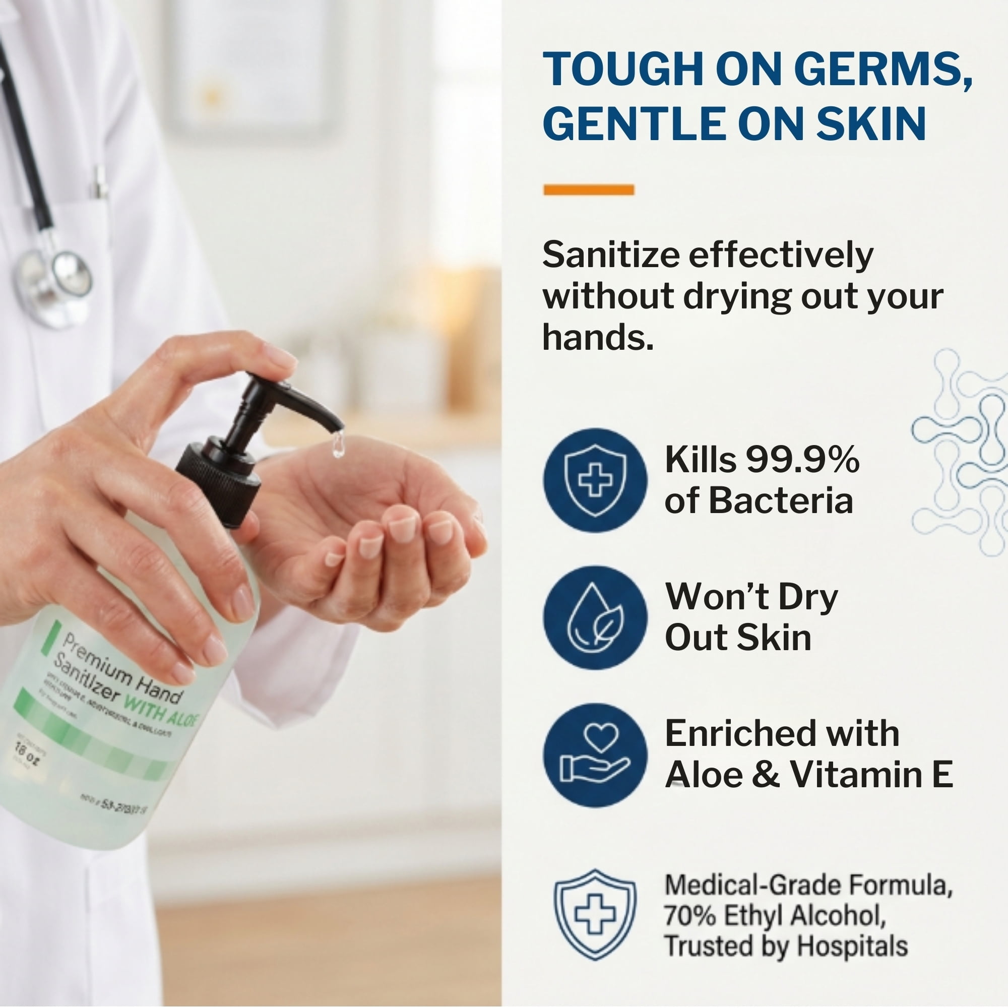 McKesson Hand Sanitizer Gel, 18 oz, with Aloe and Spring Water