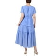 thumbnail image 3 of NY Collection Womens Petites Tiered Split Neck Midi Dress, 3 of 4