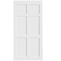 Crazy Elf 28" X 84" Six Panel Real Primed Door Slab, Diy Panel Door, Modern Interior Barn Door, Water-Proof, Anti-Deformation, Pre-Drilled Ready To Assemble, Suitable For Pre-Hung Door And Barn Door