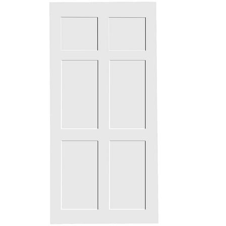 LiviNest 28x84 Inch White Barn Door: Six Panel Primed Interior Door Slab - Waterproof Anti-Deformation DIY Pre-Drilled Ready to Assemble for Bedroom Bathroom & Office Spaces