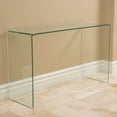 thumbnail image 3 of Tookss 12MM Console Tables Transparent Glass + Acrylic Table, Clear Bent Modern Home Office Furniture, Tempered Glass Sofa Table For Entryway,Console Table Desks, 3 of 7