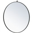 thumbnail image 3 of Allora 39" Round Mid Century Metal Frame Hooked Clear Beveled Mirror in Black, 3 of 7