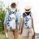 thumbnail image 4 of Disketp Blue Flying Butterflies print Canvas Backpack Lightweight Travel Daypack Student Rucksack Laptop Backpack-, 4 of 5