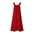 thumbnail image 6 of VBVC Women's Sleeveless Lace Trim Maxi Dress,Ladies Casual Loose Flowy Long Nightgown,Summer Beach Vacation Sundresse for Women,Red,S-5XL, 6 of 7