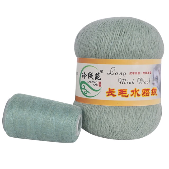 Injueey 2 pack/lote de accesorios propios de punto de ganchillo y accesorios propios con hilo suave y duradero, hilo de lana para bufanda Tela de costura y artesanía Verde gris