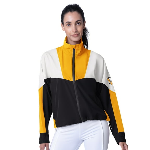 Women's MSX by Michael Strahan Black/Gold Pittsburgh Penguins Tessa Full-Zip Jacket