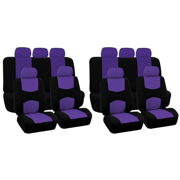 RIONIMA 2026 New 4Pcs Car Seat Covers Fabric Seat Cover Seat Covers for Car Interior Travel Daily Use Purple