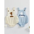 thumbnail image 4 of Michellecmm Baby Birthday Overalls Romper 6M 12M 18M Number and Letter Print Adorable Elastic Band Jumpsuits for Boys Girls Summer Clothes, 4 of 9
