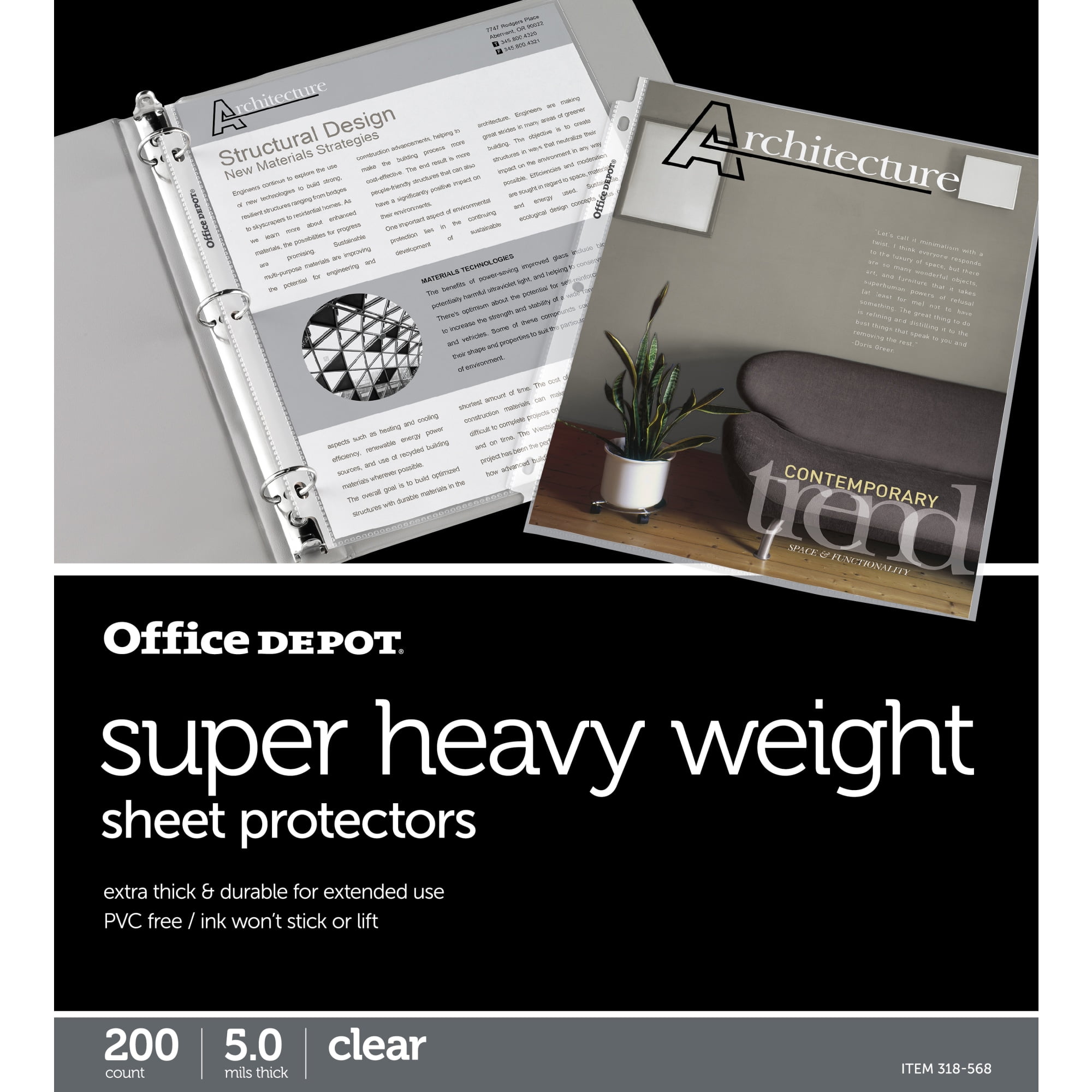 Office Depot® Brand Super Heavyweight Sheet Protectors, 8-1/2