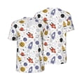 thumbnail image 3 of Daiia Rocket Planets Mens Baseball Jersey Button Down Shirts Short Sleeve Sports Uniforms-4X-Large, 3 of 9