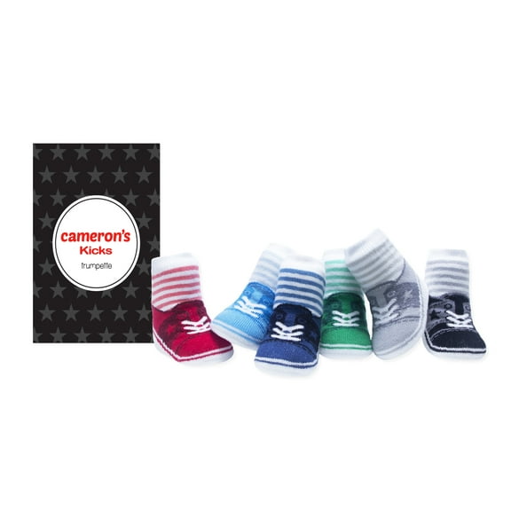 Trumpette Camerons Kicks 6 Pack Baby Bootie Socks, Assorted Brights (0-12 Months)