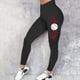 thumbnail image 3 of Gibobby Leggings gluteos deportivo Pantalones entrenamiento para mujer, cómodos, informales, con estampado béisbol（Rojo， L), 3 of 4