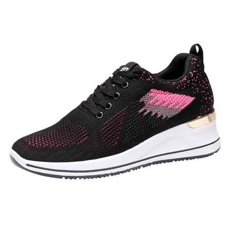 

Puawkoer Wedge Women Running Leisure Fitness Breathable Shoes Mesh Shoes Casual Trainer Women s