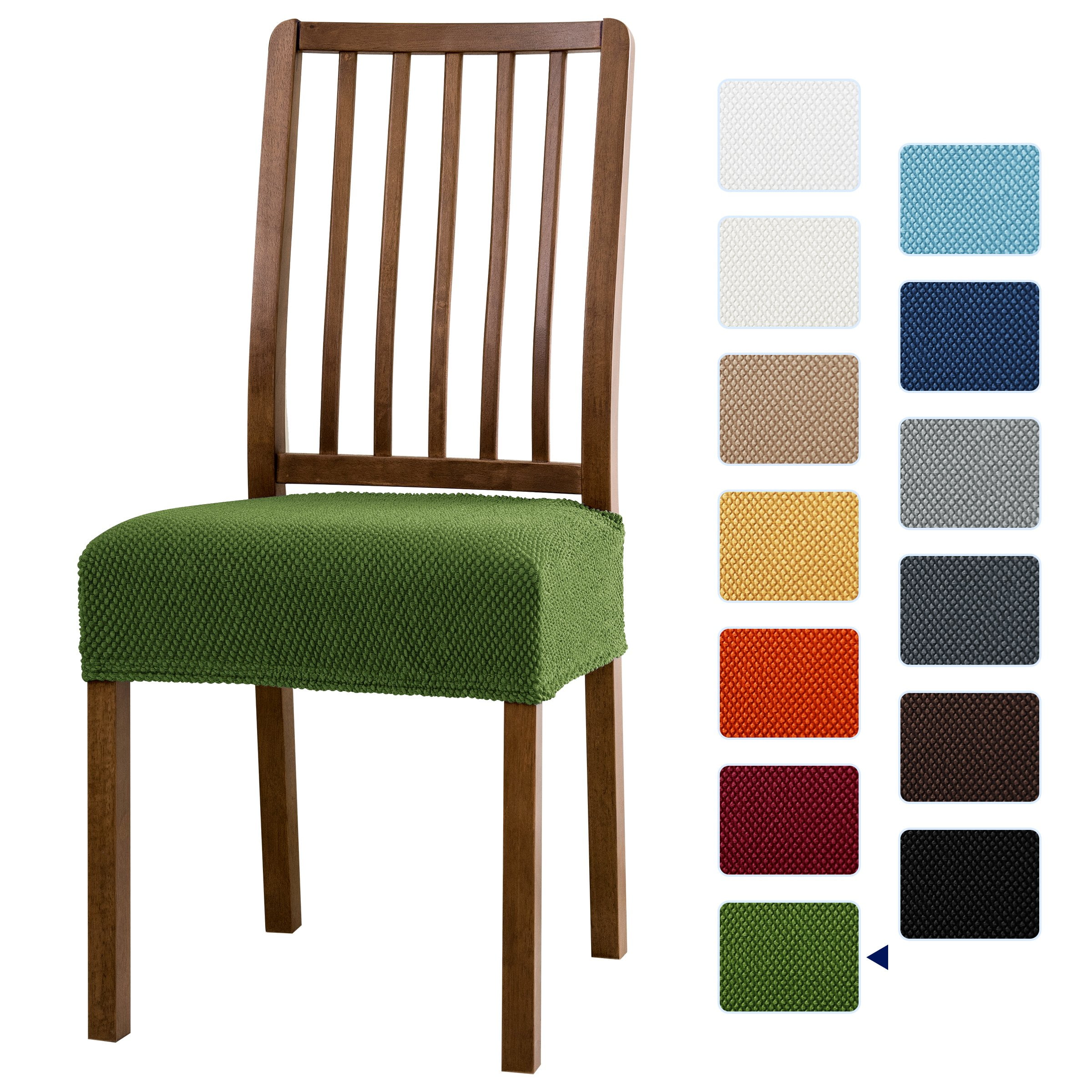 Subrtex Jacquard 2pcs Dining Room Chair Seat Slipcovers,High Stretch