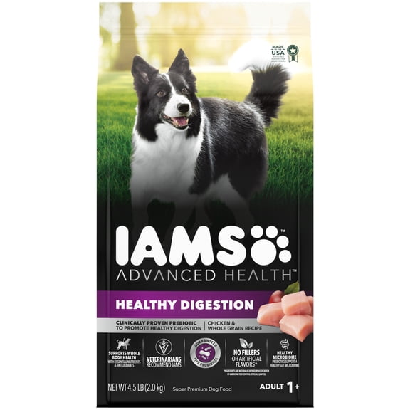 Iams Advanced Health Healthy Digestion Adult Dry Dog Food with Real Chicken, 4.5 lb Bag