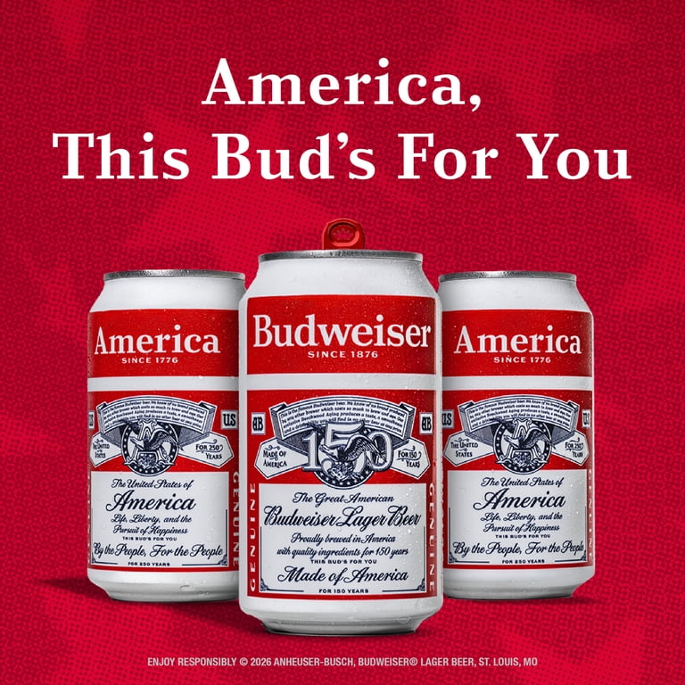 Budweiser American Lager Beer 6 pack 16 fl oz Aluminum Cans 5% ABV