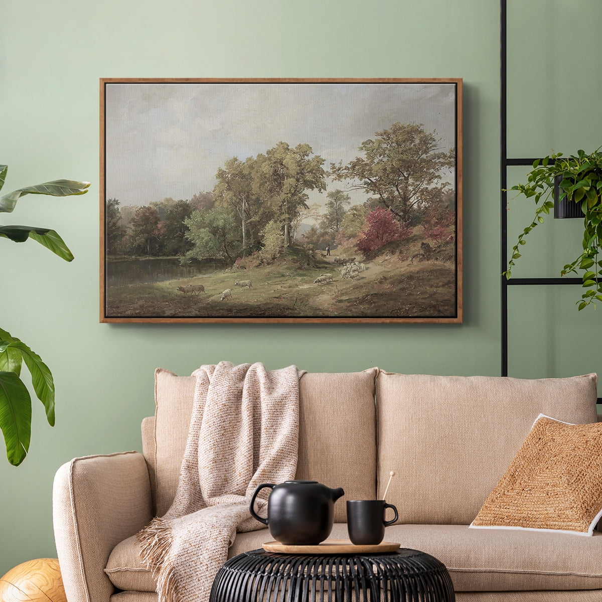 Vintage Landscape-CCCXXIII By Wexford Home Framed in Walnut Wood Gallery Wrapped Canvas 17 in. x 25 in.