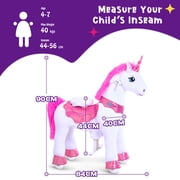 PonyCycle Kid-Powered Ride-On Unicorn Toy, No Battery, Hand Brake, Ages 4-7, Pink, E412