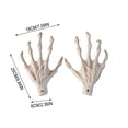 thumbnail image 2 of Halloween Skeleton Hand Props, 1 Pair Life Size Witch Claw Hands, Realistic Plastic Spooky Decorations for Party Wreath Making, Front Porch Tabletop Indoor Outdoor Display, 2 of 8