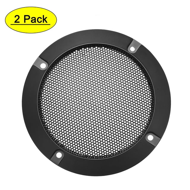 Unique Bargains Speaker Grill Cover 4 Inch Mesh Decorative Circle Subwoofer Protector Black 2pcs