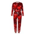 thumbnail image 5 of lcziwo Joggers for Women 2 Piece Set Plus Size Long Sleeve Round Neck Shirts Matching Drawstring Sweatpants with Pockets Sets Valentine's Day Love Heart Print Tracksuits,Multicolor,XL, 5 of 5