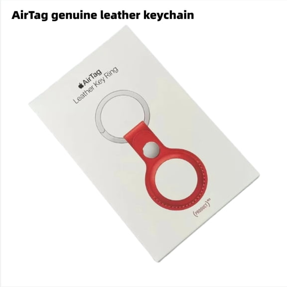 Anti-Loss Leather Keychain for AirTag, Genuine Leather Key Ring Holder