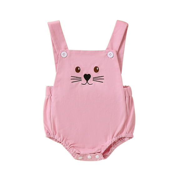 Hwmodou Baby Boys Jumpsuits Easter Romper Bunny Outfit Sleeveless Bodysuit Overalls Summer Clothes,0-18M