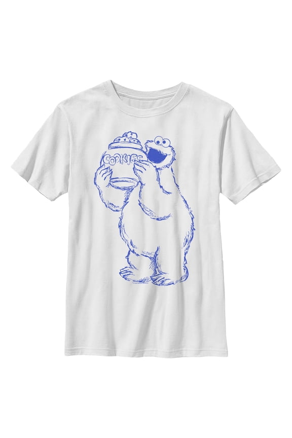 Boy's Sesame Street Cookie Monster Sketch Graphic T-Shirt